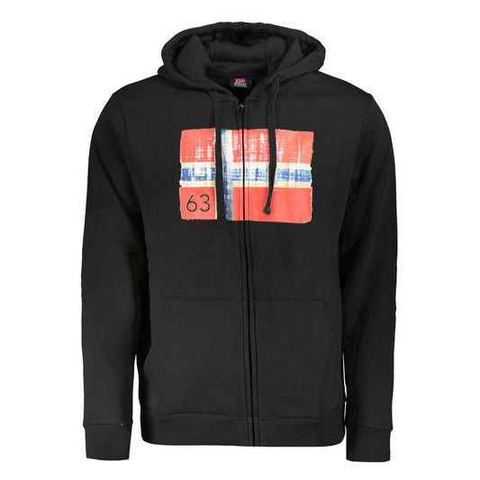 Norwegen 1963 Schwarzer Baumwollpullover für Herren