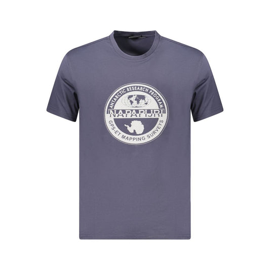 Napapijri Blaues Herren-T-Shirt aus Baumwolle