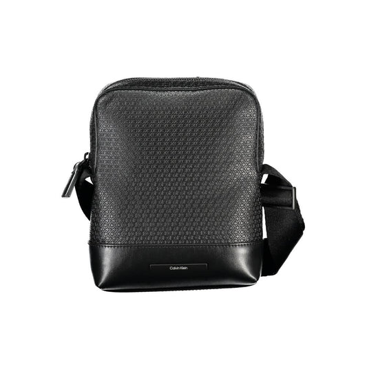 Calvin Klein – Elegante schwarze Umhängetasche mit kontrastierenden Akzenten