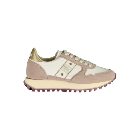Blauer Damen-Sneaker aus weißem Polyester