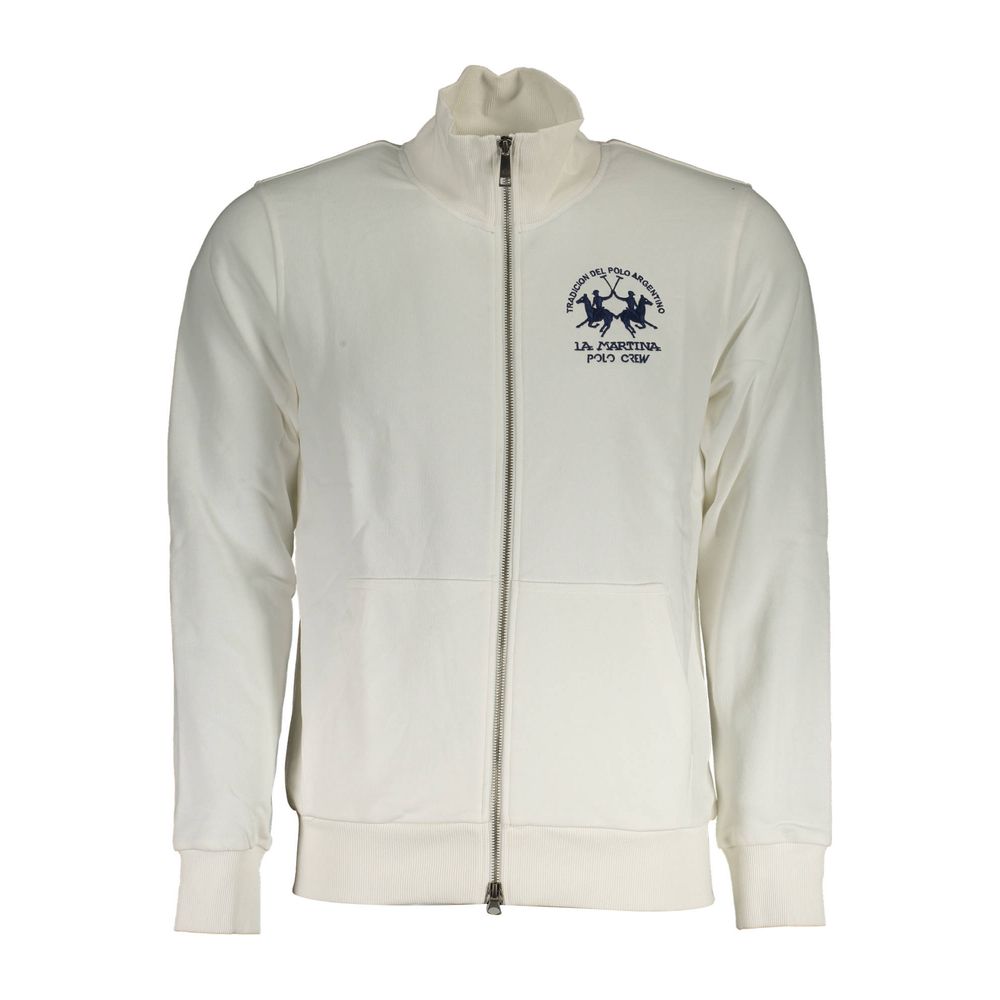 La Martina Weißer Baumwollpullover für Herren