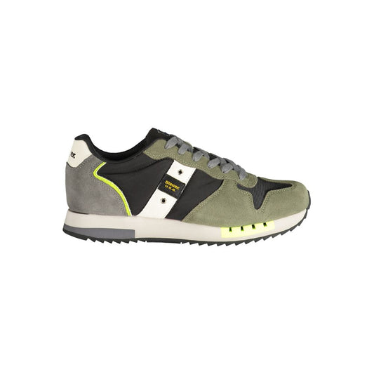 Blauer grüner Polyester-Sneaker