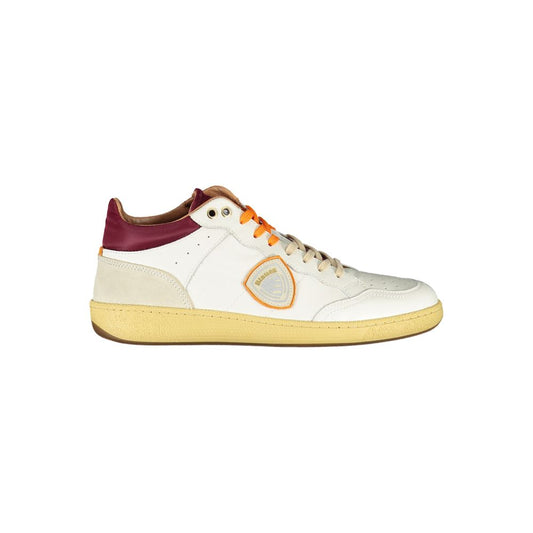 Blauer Sleek White Sneakers mit Kontrastakzenten