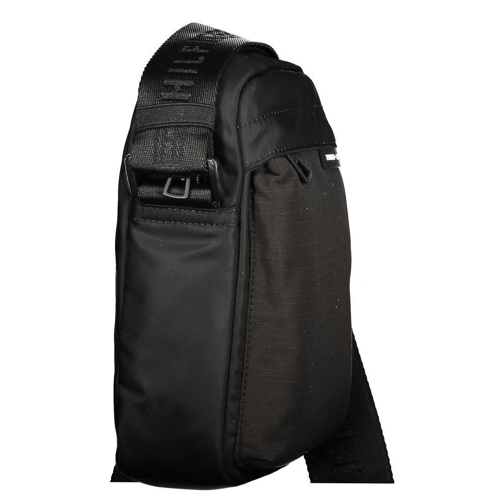 Tommy Hilfiger – Schwarze Umhängetasche aus recyceltem Polyester für Herren