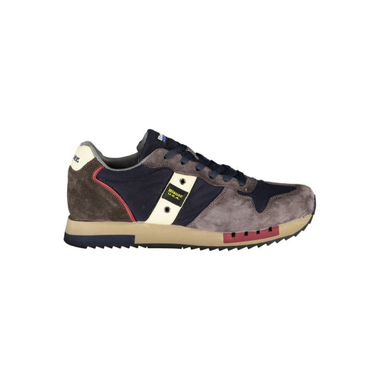 Blauer Sleek Blue Designer Sneakers mit Kontrastakzenten