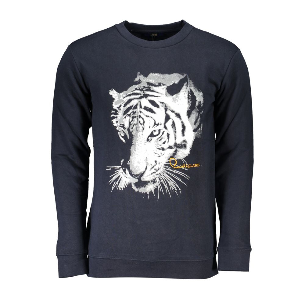Blauer Baumwollpullover der Cavalli Class