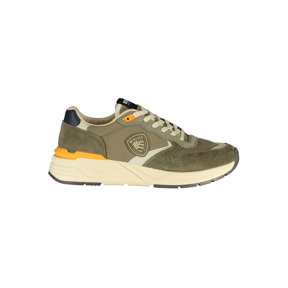 Blauer grüner Herren-Sneaker aus Polyester