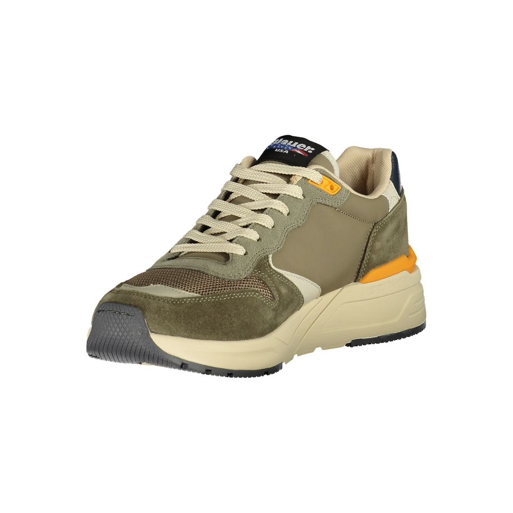 Blauer grüner Herren-Sneaker aus Polyester