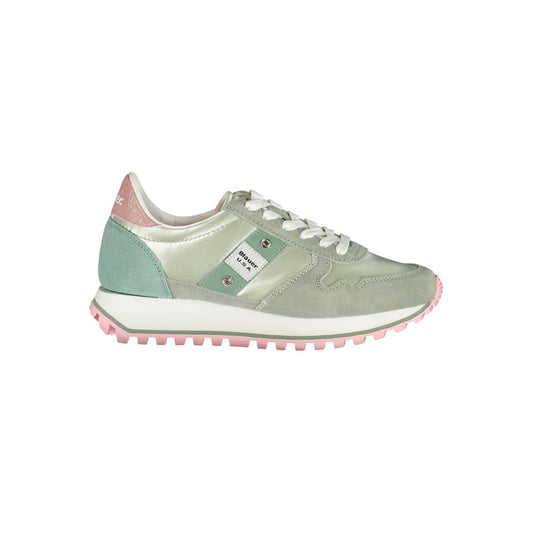Blauer grüner Damen-Sneaker aus Polyester