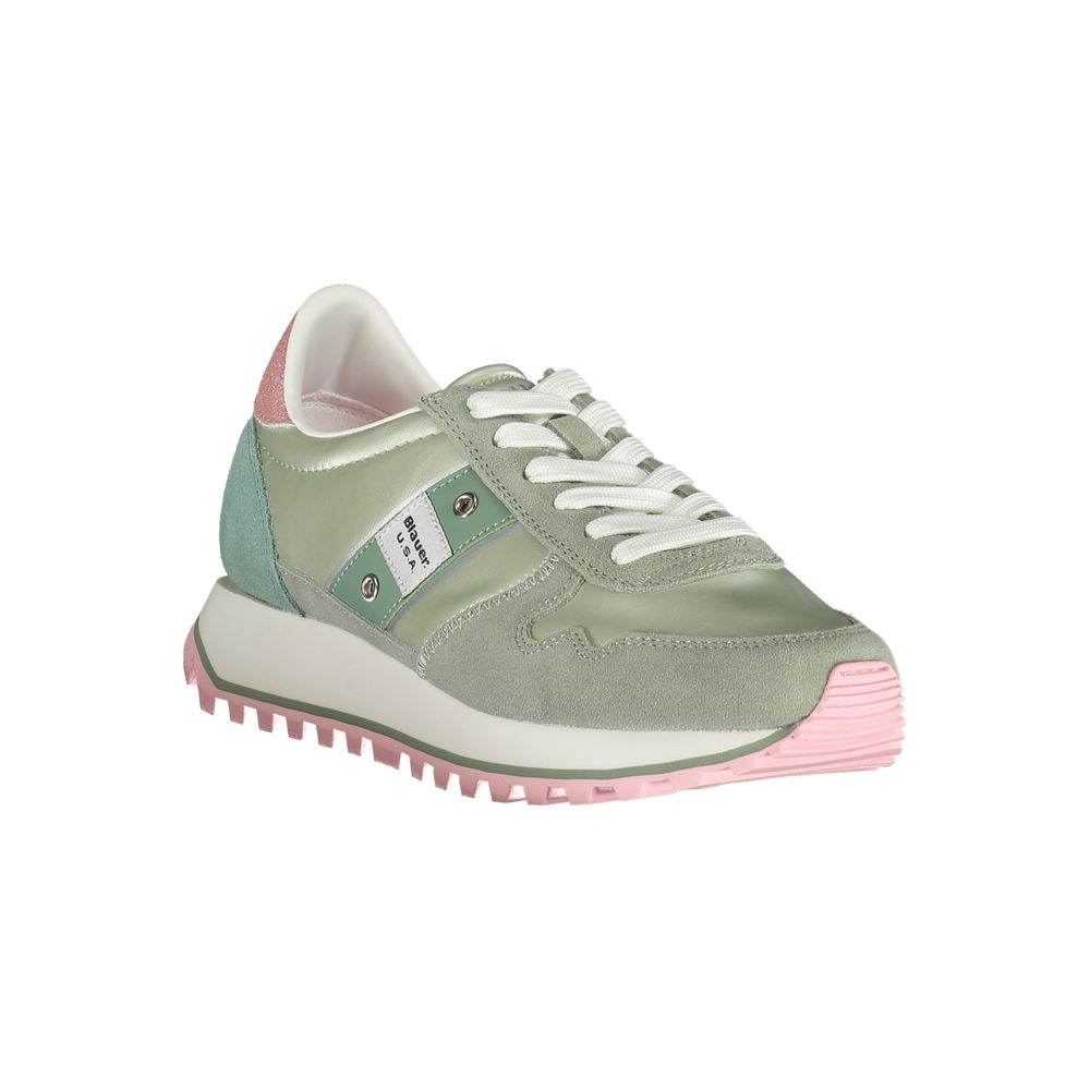 Blauer grüner Damen-Sneaker aus Polyester