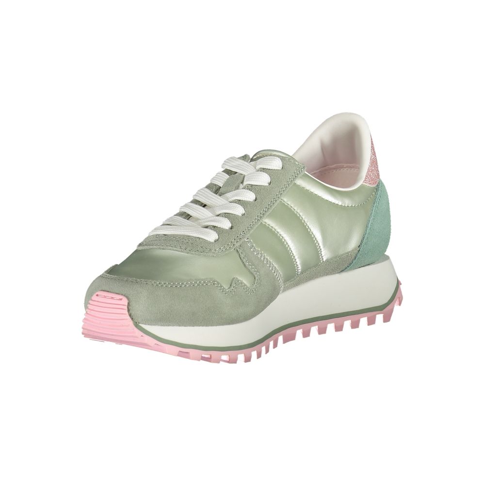 Blauer grüner Damen-Sneaker aus Polyester