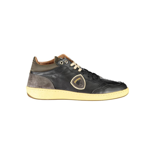 Blauer – Elegante schwarze Schnür-Sneaker mit Kontrastdetails