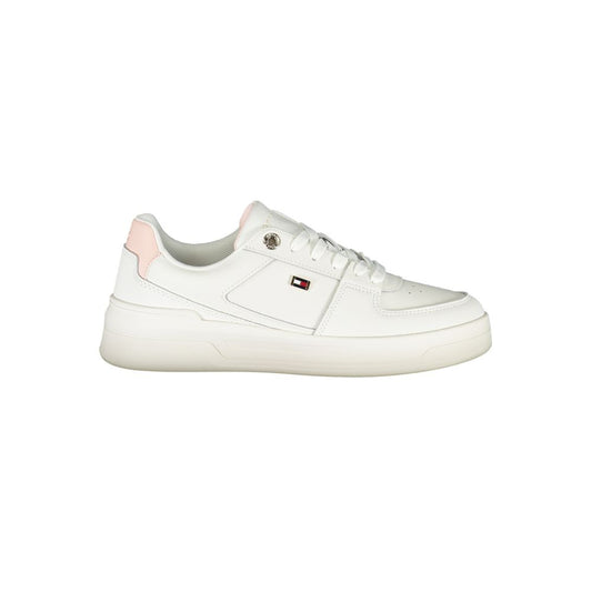 Tommy Hilfiger – Elegante weiße Schnür-Sneaker mit Kontrastdetail