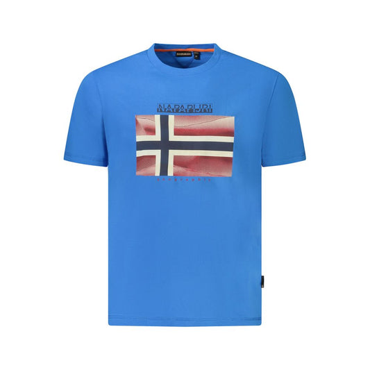 Napapijri Blaues Herren-T-Shirt aus Baumwolle