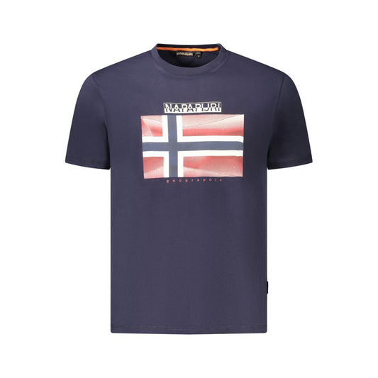 Napapijri Blaues Herren-T-Shirt aus Baumwolle