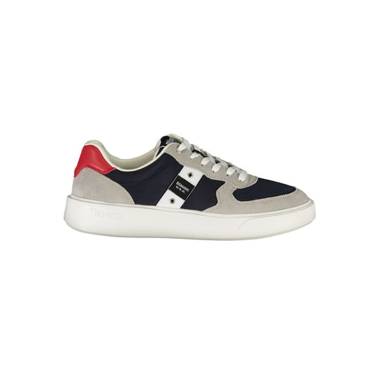 Blauer Herren-Sneaker aus blauem Leder