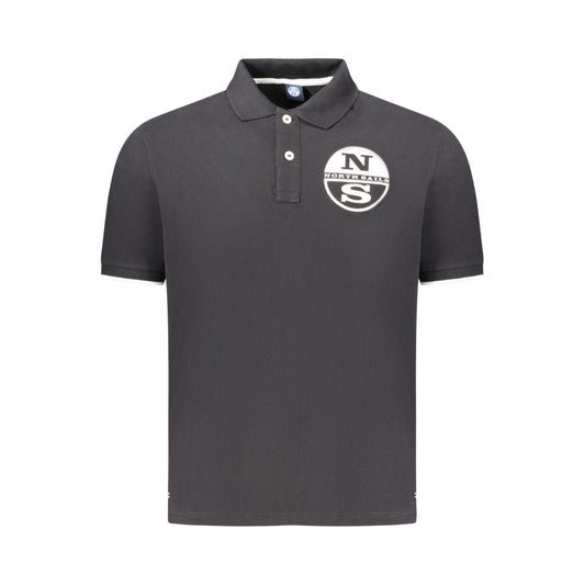 North Sails Herren-Poloshirt aus schwarzer Baumwolle