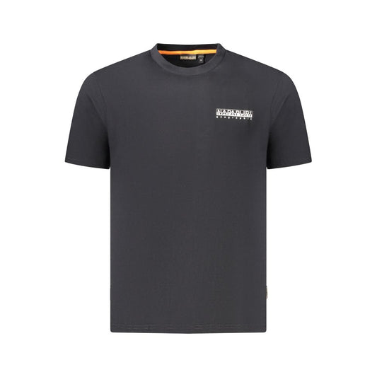 Napapijri Schwarzes Herren-T-Shirt aus Baumwolle