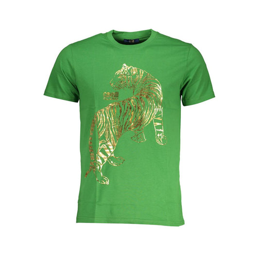 Grünes Baumwoll-T-Shirt der Cavalli-Klasse