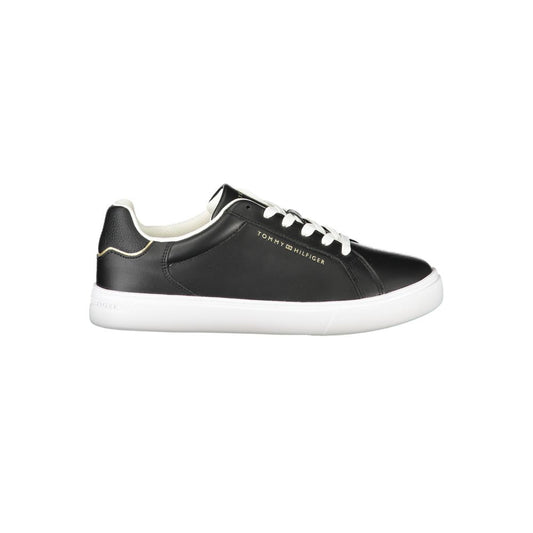 Tommy Hilfiger – Schwarze Leder-Sneaker für Damen