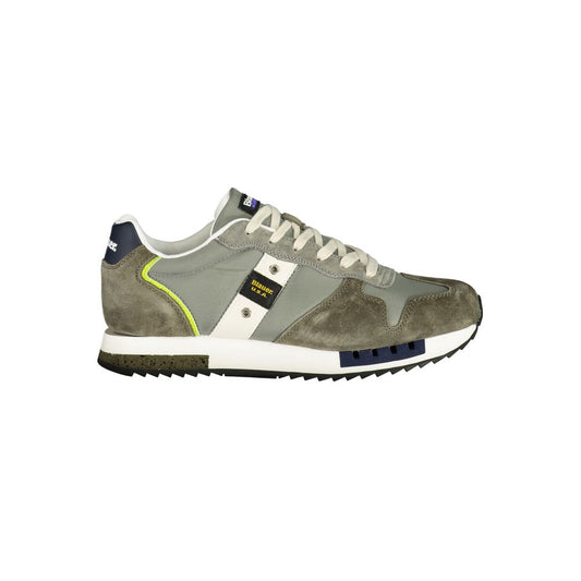 Blauer grüner Herren-Sneaker aus Polyester