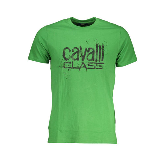 Grünes Baumwoll-T-Shirt der Cavalli-Klasse