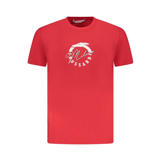 Trussardi Rotes Herren-T-Shirt aus Baumwolle