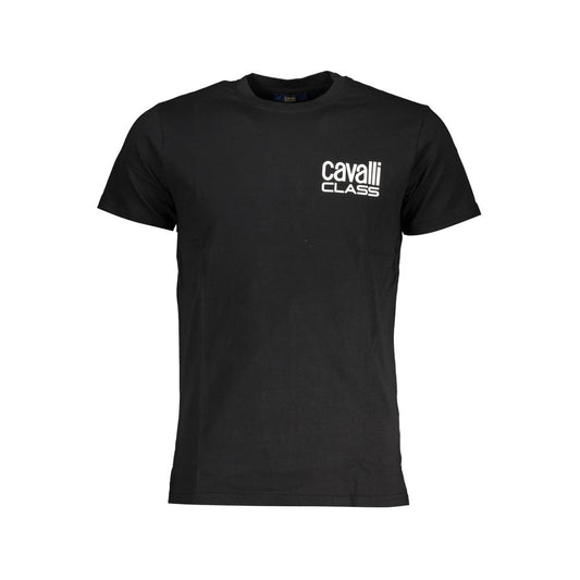 Schwarzes Baumwoll-T-Shirt der Cavalli Class