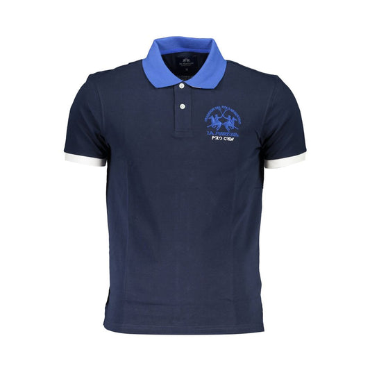 La Martina Herren-Poloshirt aus blauer Baumwolle