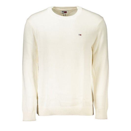 Tommy Hilfiger – Schicker weißer Baumwollpullover mit Rundhalsausschnitt