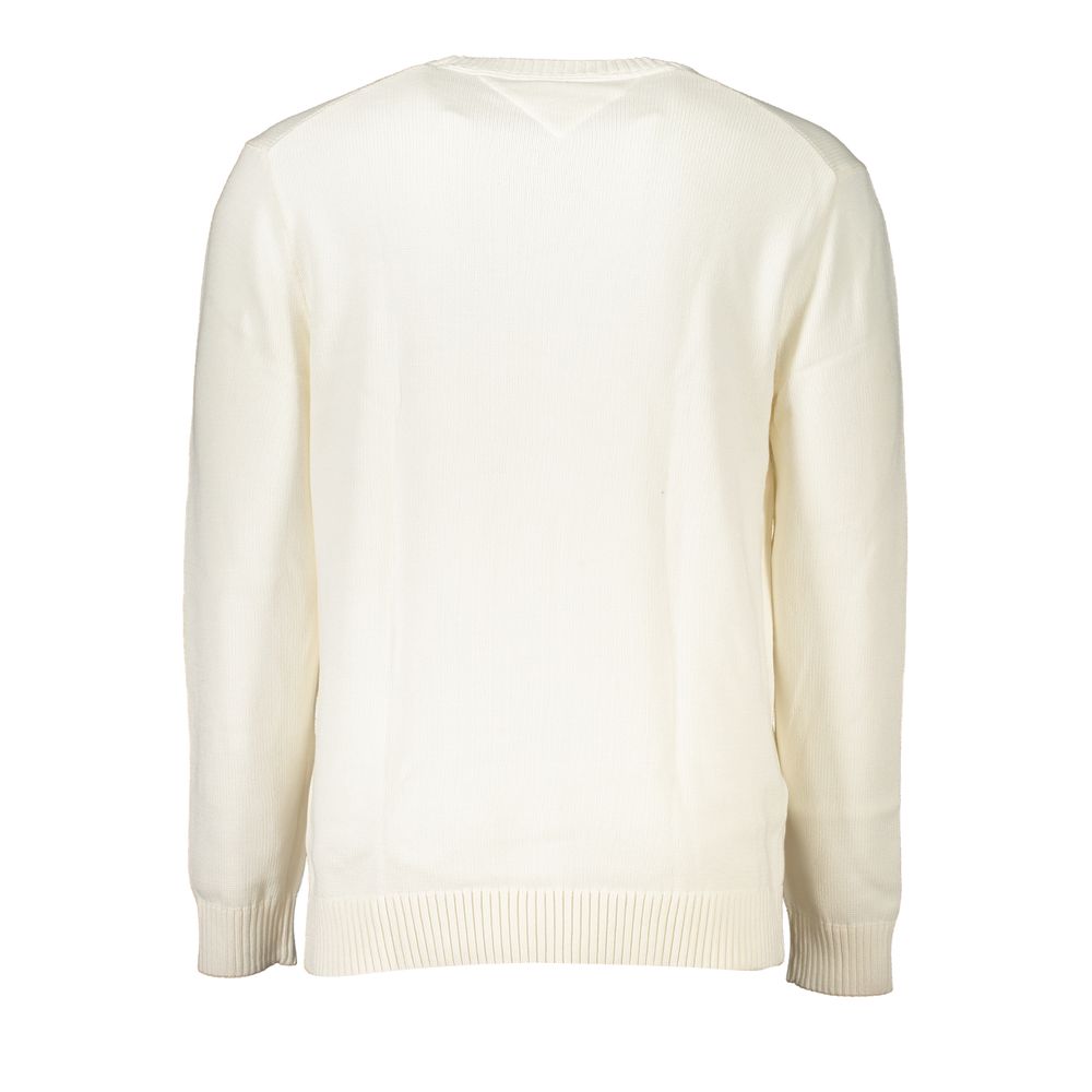 Tommy Hilfiger – Schicker weißer Baumwollpullover mit Rundhalsausschnitt
