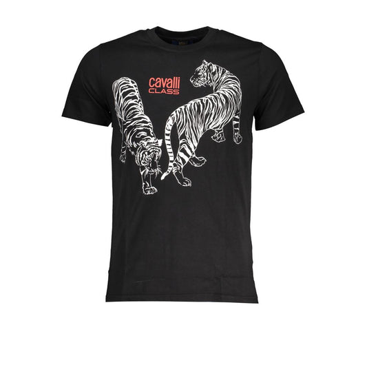 Schwarzes Baumwoll-T-Shirt der Cavalli Class