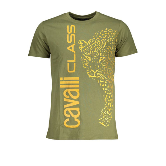 Grünes Baumwoll-T-Shirt der Cavalli-Klasse