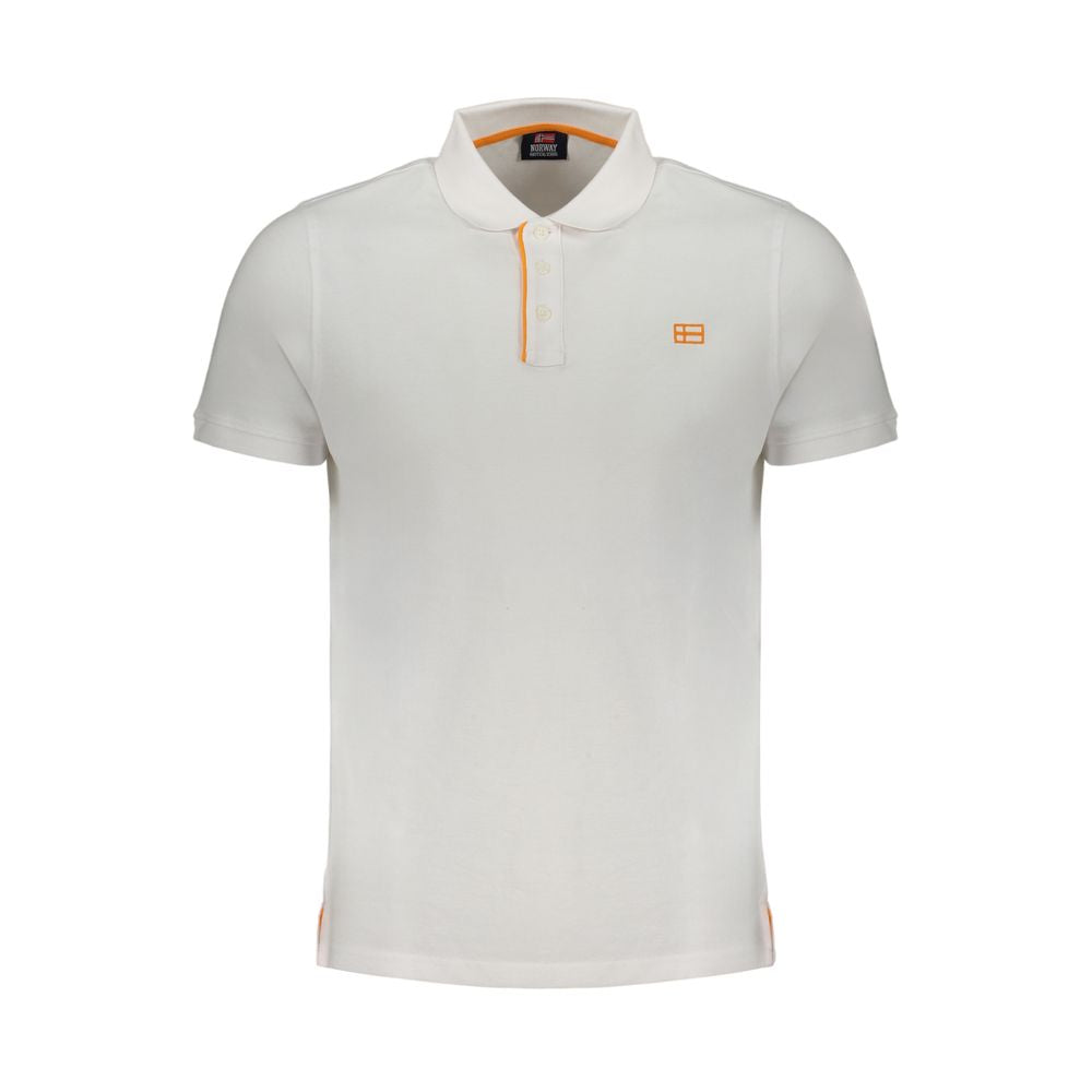 Norwegen 1963 Weißes Baumwoll-Poloshirt