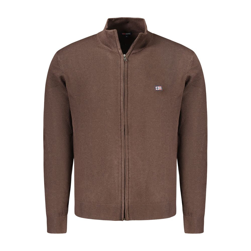 Norway 1963 Braune Polyamid-Strickjacke für Herren