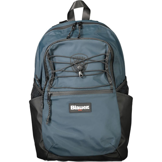 Blauer grüner Polyester-Rucksack