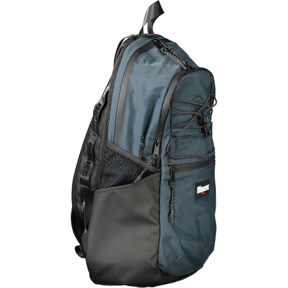 Blauer grüner Polyester-Rucksack
