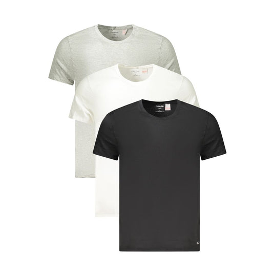 Calvin Klein Herren T-Shirt aus grauer Baumwolle