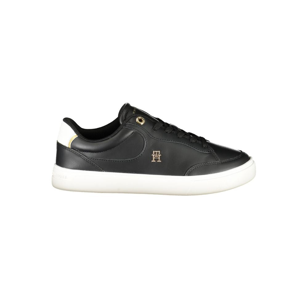 Tommy Hilfiger – Schwarze Leder-Sneaker für Damen
