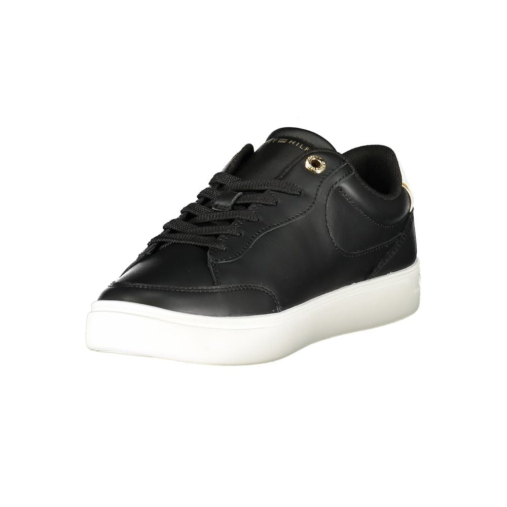Tommy Hilfiger – Schwarze Leder-Sneaker für Damen