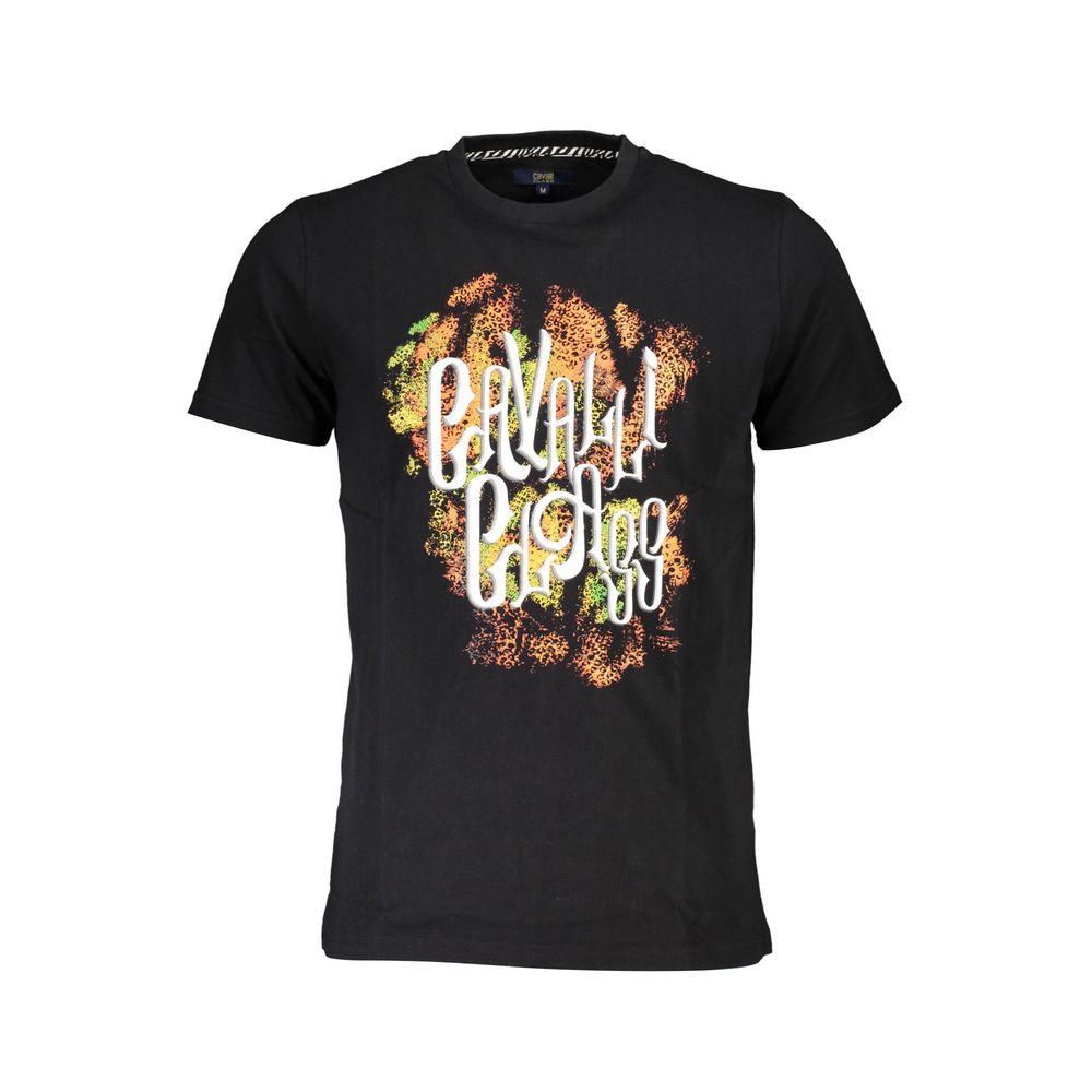 Cavalli Class Black Cotton Men T-Shirt