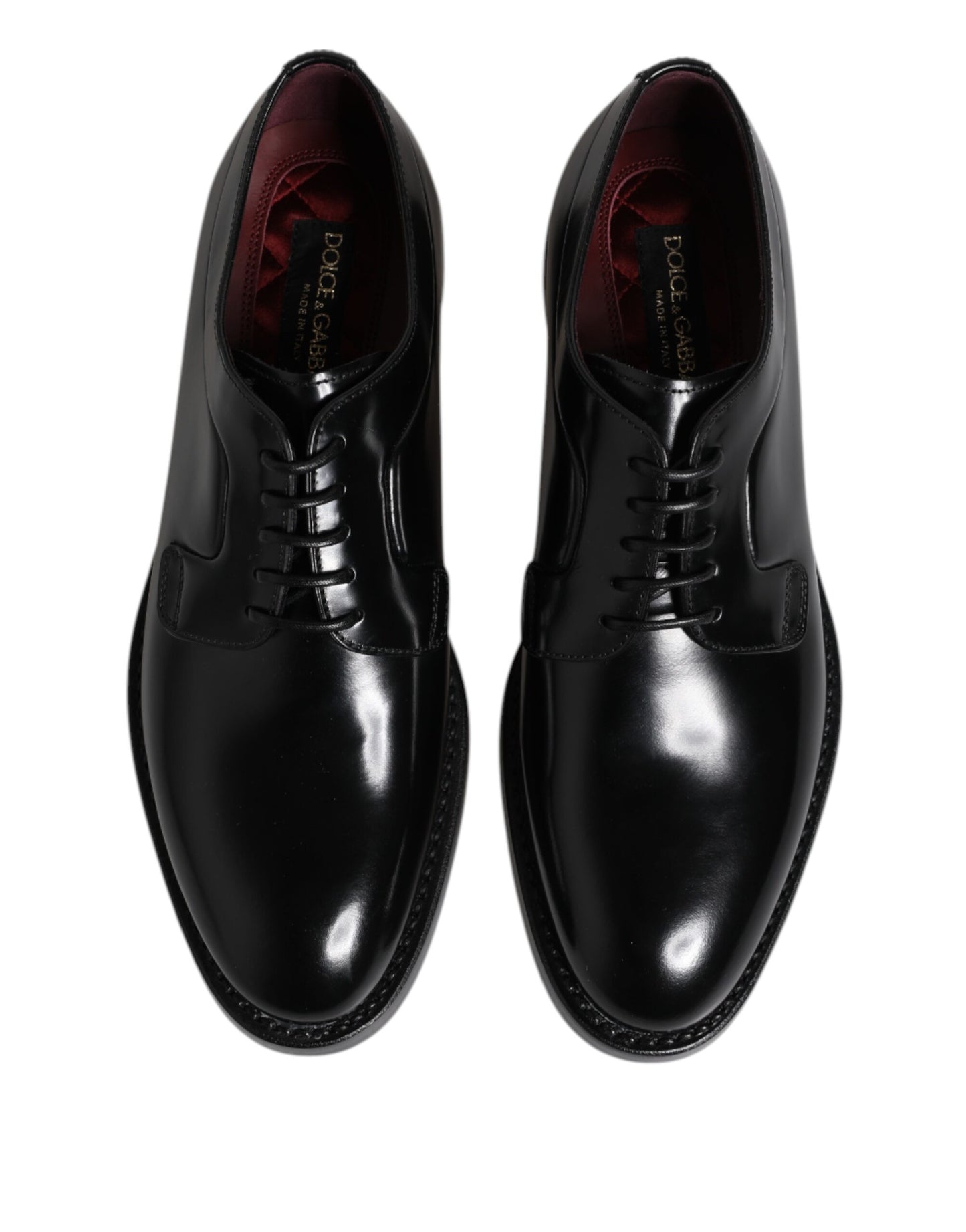 Dolce &amp; Gabbana – Derby-Schuhe aus schwarzem Leder mit Schnürung