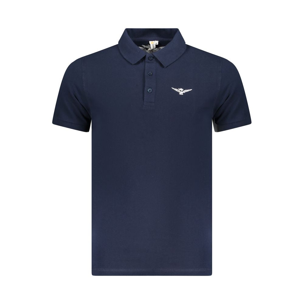 Blaues Poloshirt aus Baumwolle der Militärakademie