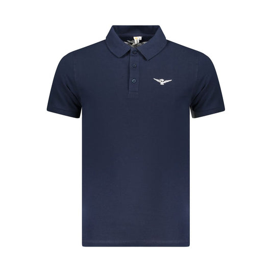 Blaues Poloshirt aus Baumwolle der Militärakademie