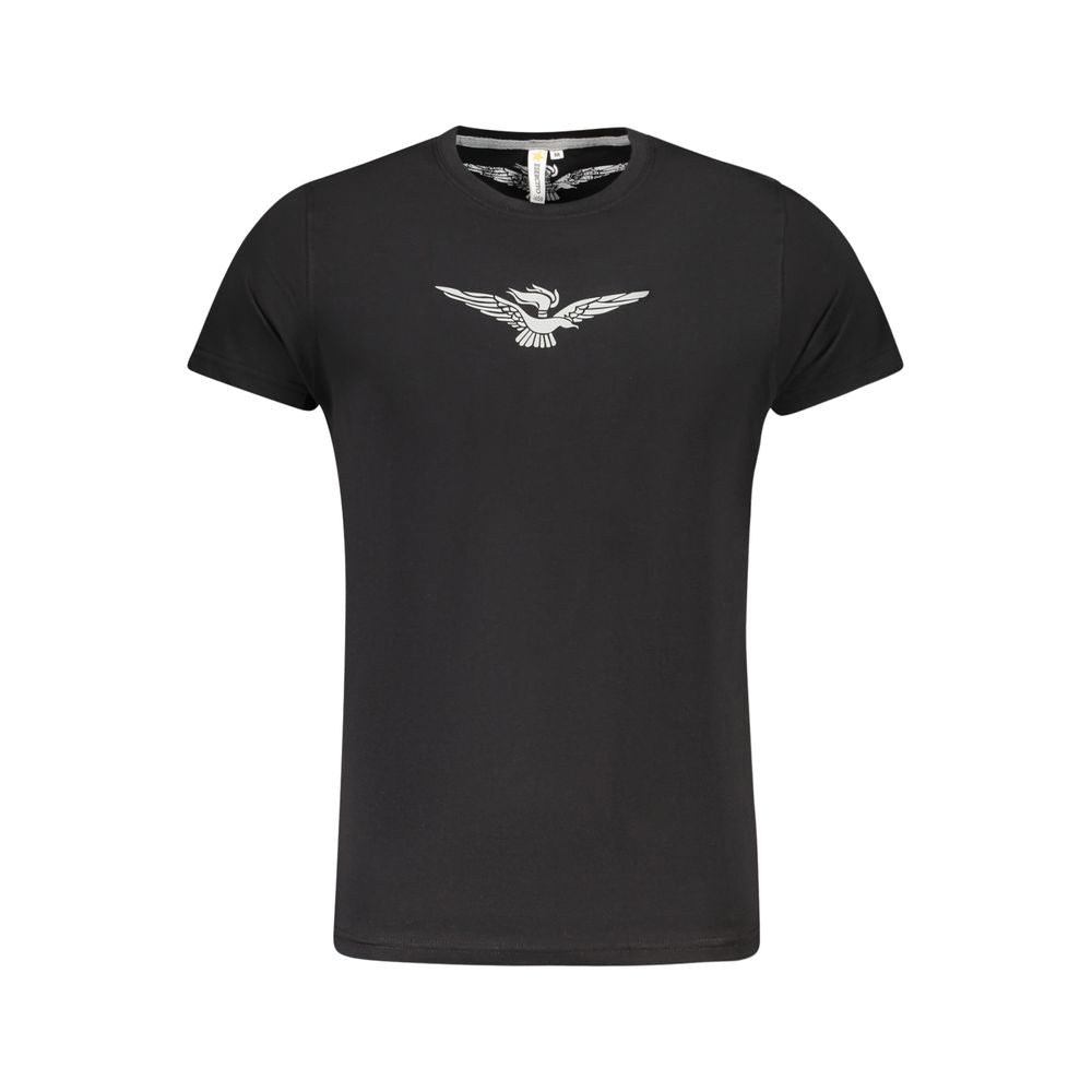 Schwarzes Baumwoll-T-Shirt der Militärakademie