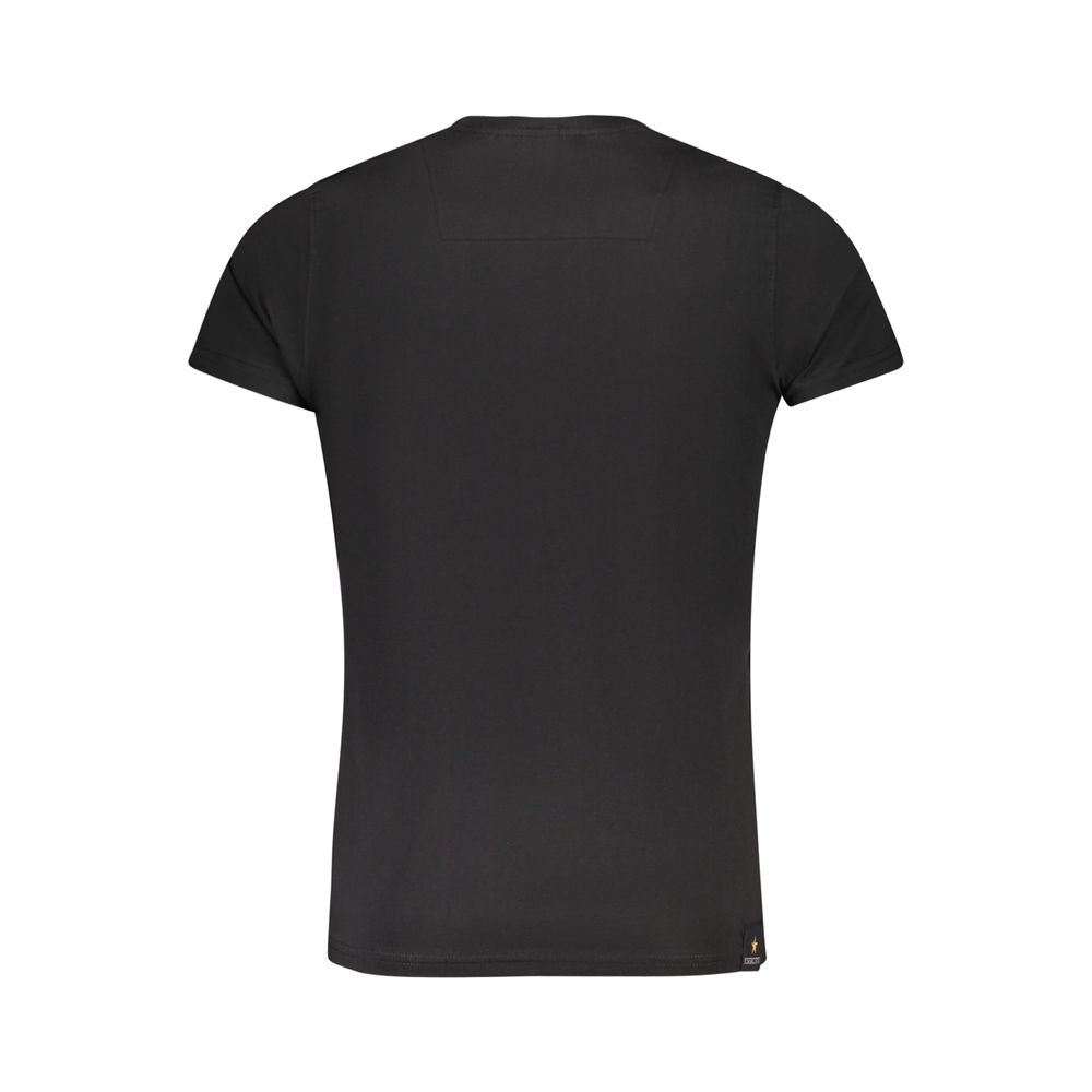 Schwarzes Baumwoll-T-Shirt der Militärakademie