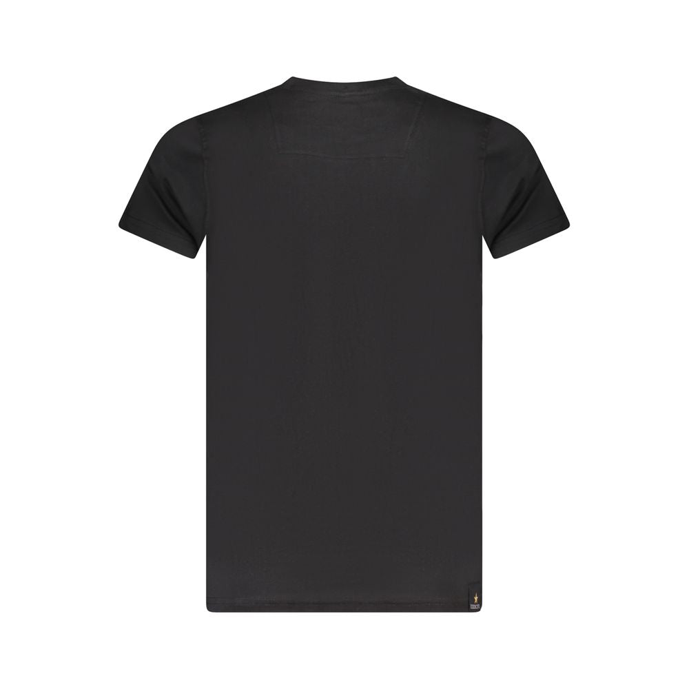 Schwarzes Baumwoll-T-Shirt der Militärakademie