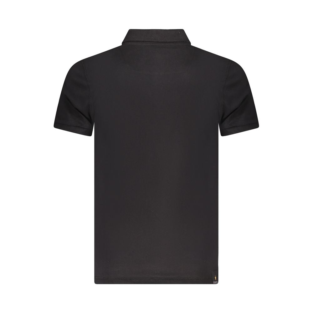 Schwarzes Poloshirt aus Baumwolle der Militärakademie