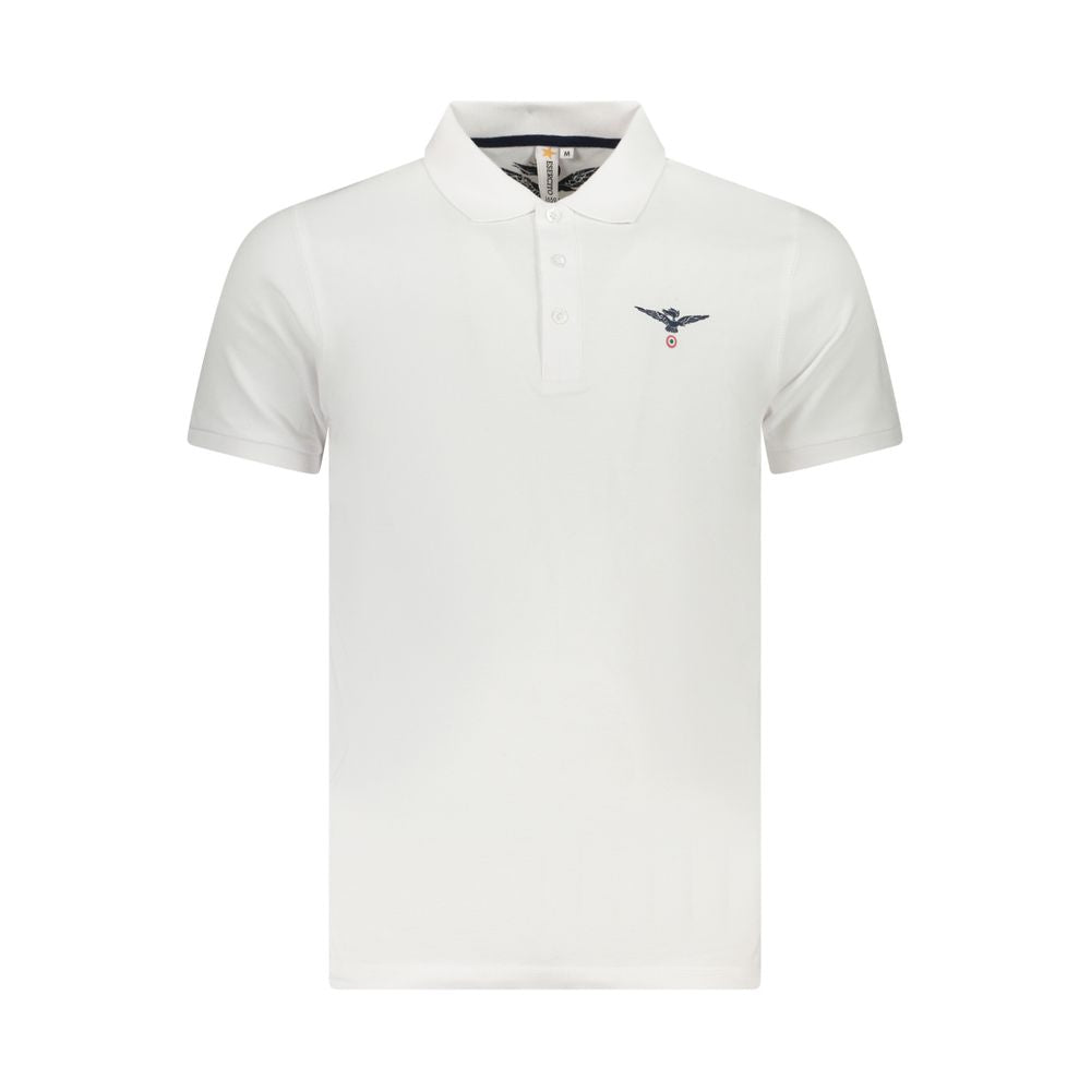 Weißes Poloshirt aus Baumwolle der Militärakademie