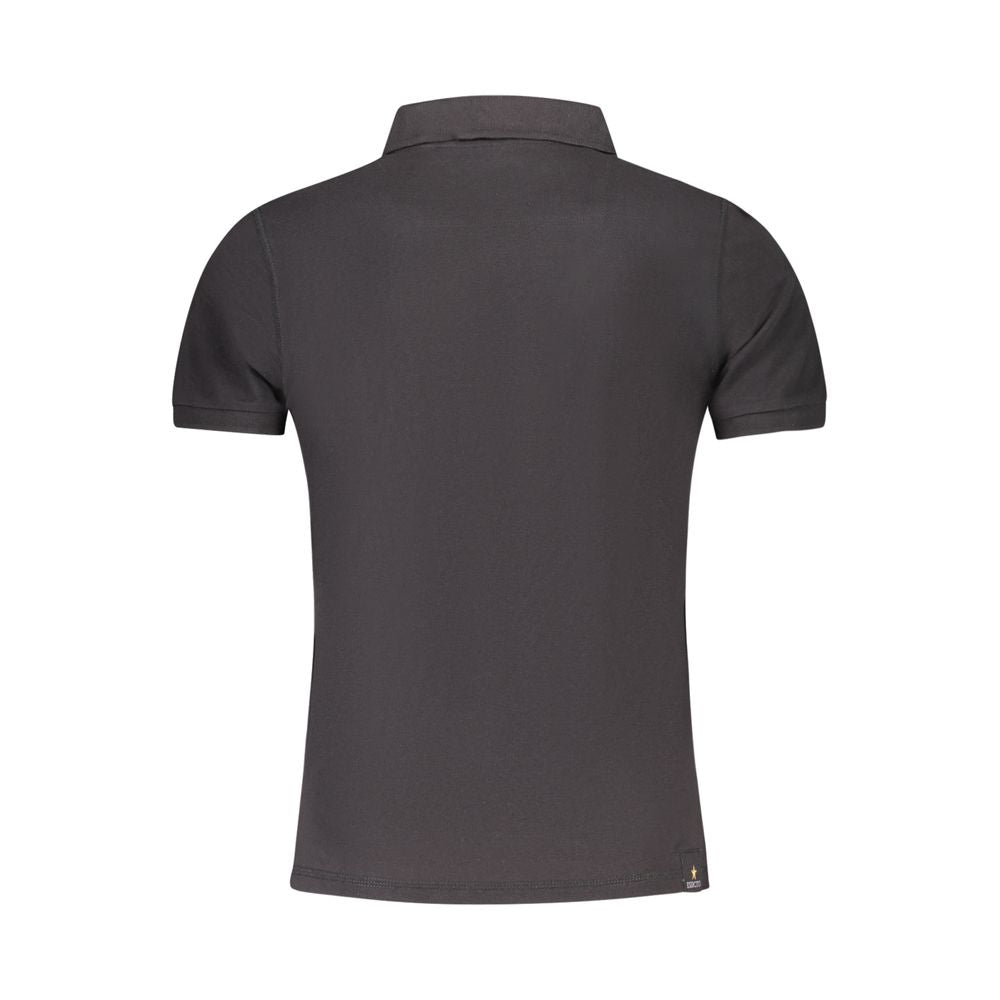 Schwarzes Poloshirt aus Baumwolle der Militärakademie